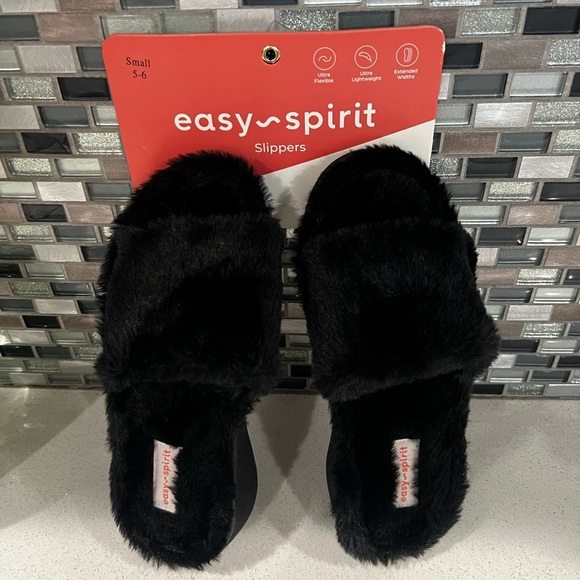 EASY SPIRIT women’s black slippers /size 5-6 - Picture 4 of 11
